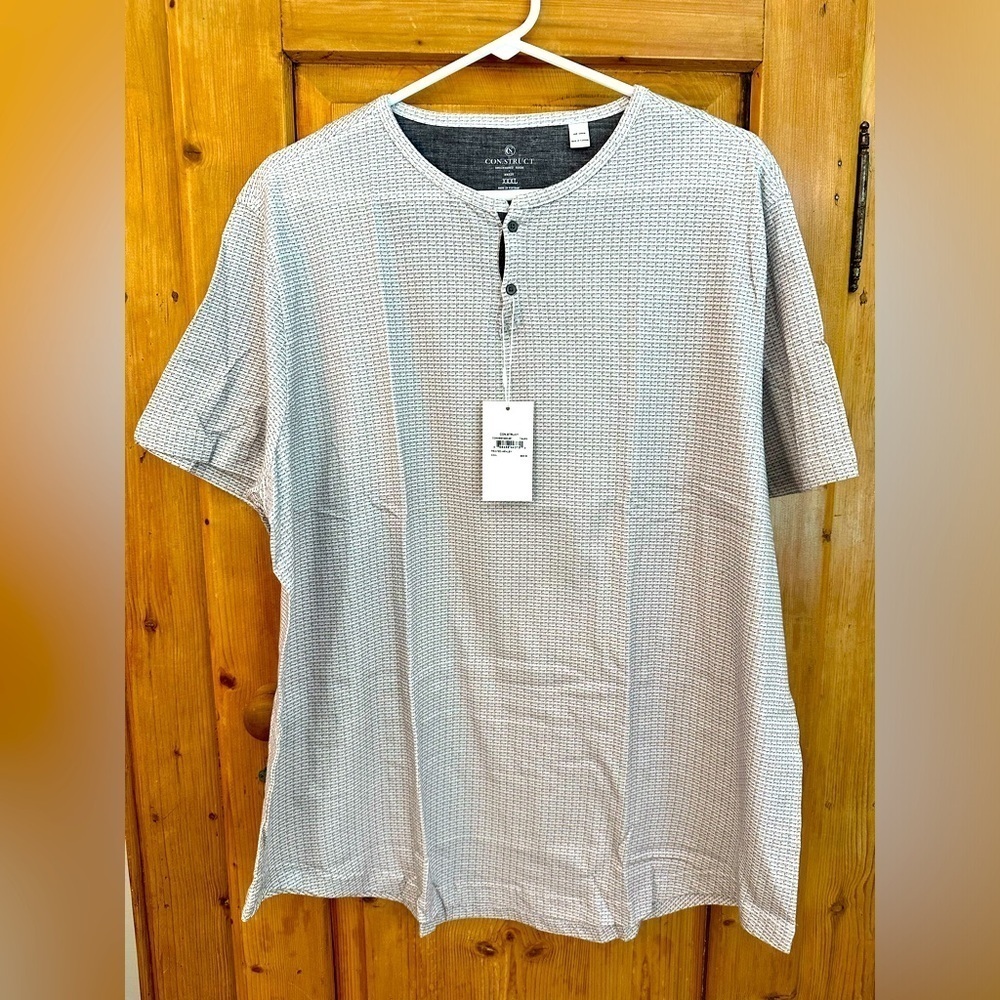 Construct Printed Short Sleeve Henley Size XXL NWT